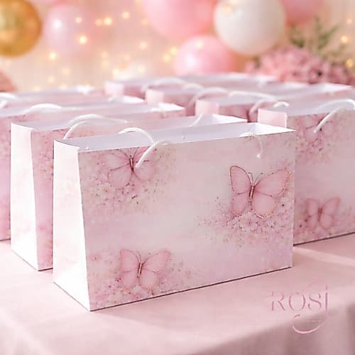 10 Sacola Personalizada Pegue e Monte Borboletas 3D | Jardim Encantado