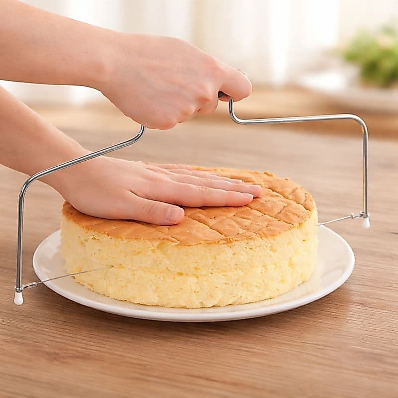 Kit até 2 Nivelador de Bolo Ajustável Profissional Inox Corta Camadas Retas Fácil Usar Confeitaria
