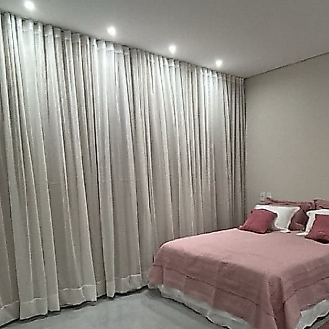 Cortina Trilho Duplo ou Simples Suíço Teto Pe Direito Alto Sala Varão Suiço Parede Quarto
