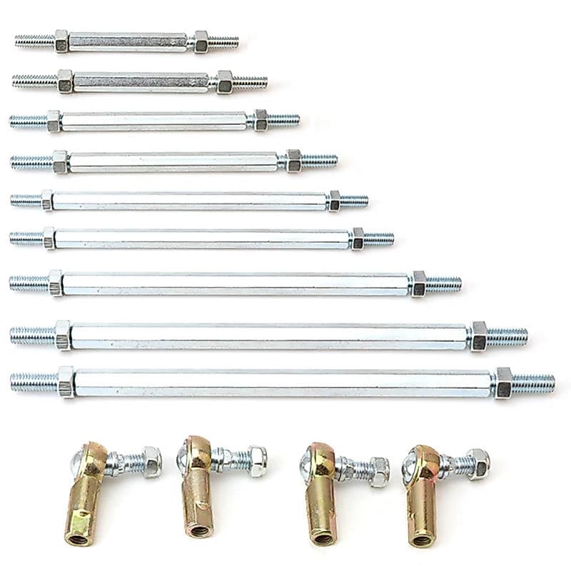 Kit de Barra de Direção M8 80mm-280mm com Junta Esférica para Mini Quadriciclo Elétrico Infantil 49cc 50cc 2 Tempos, Kar