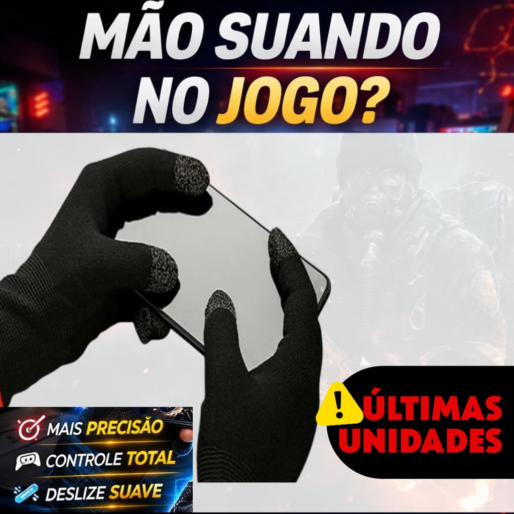 Luva Gamer mão jogar free fire call of duty anti suor hiperidrose - luva de mão gamer touchscreen