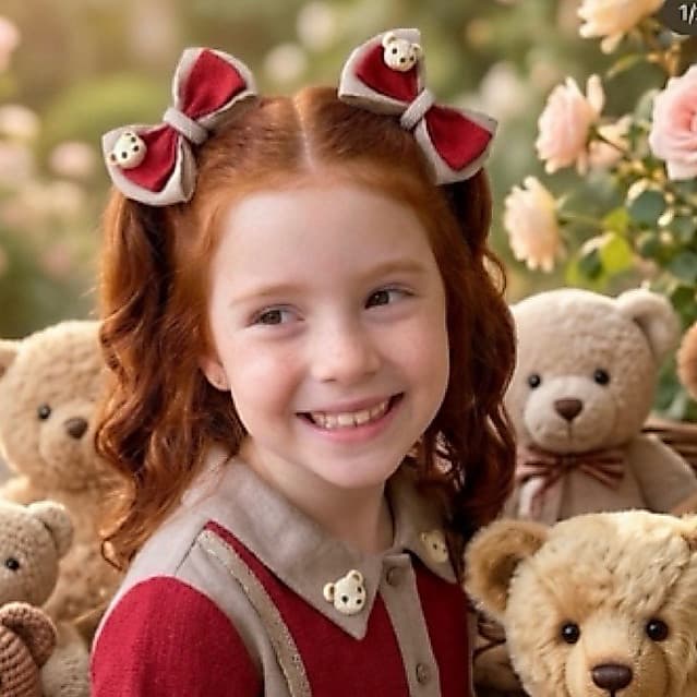 parzinho infantil / menina urso fofo