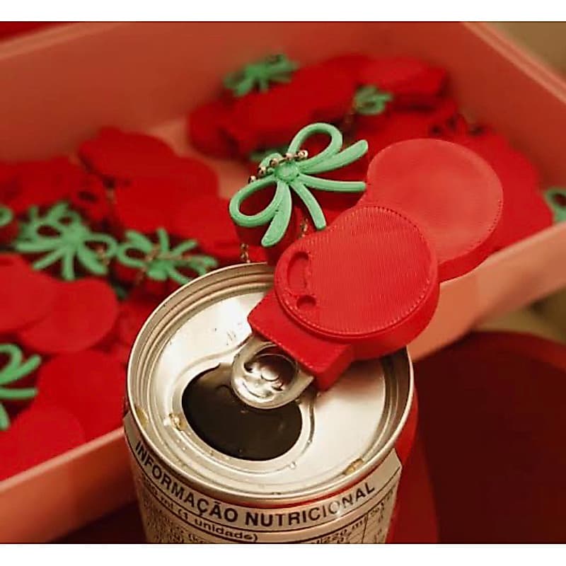 abridor de latas em formato  cereja com laços