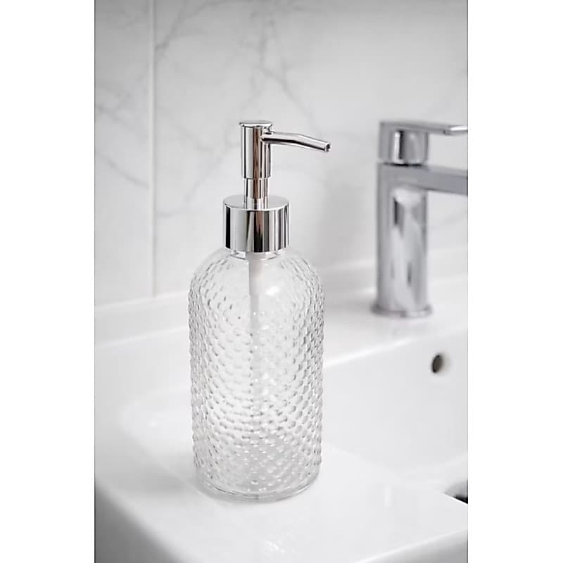 Porta Sabonete Liquido Banheiro Vidro 400ml Dispenser para Sabonete e Alcool