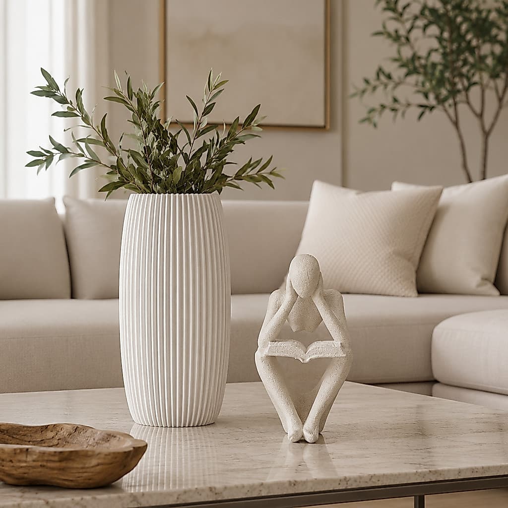Vaso Decorativo 3D + Estátua Livro Minimalista Sala Design Leitura Arte Minimalista Impressa