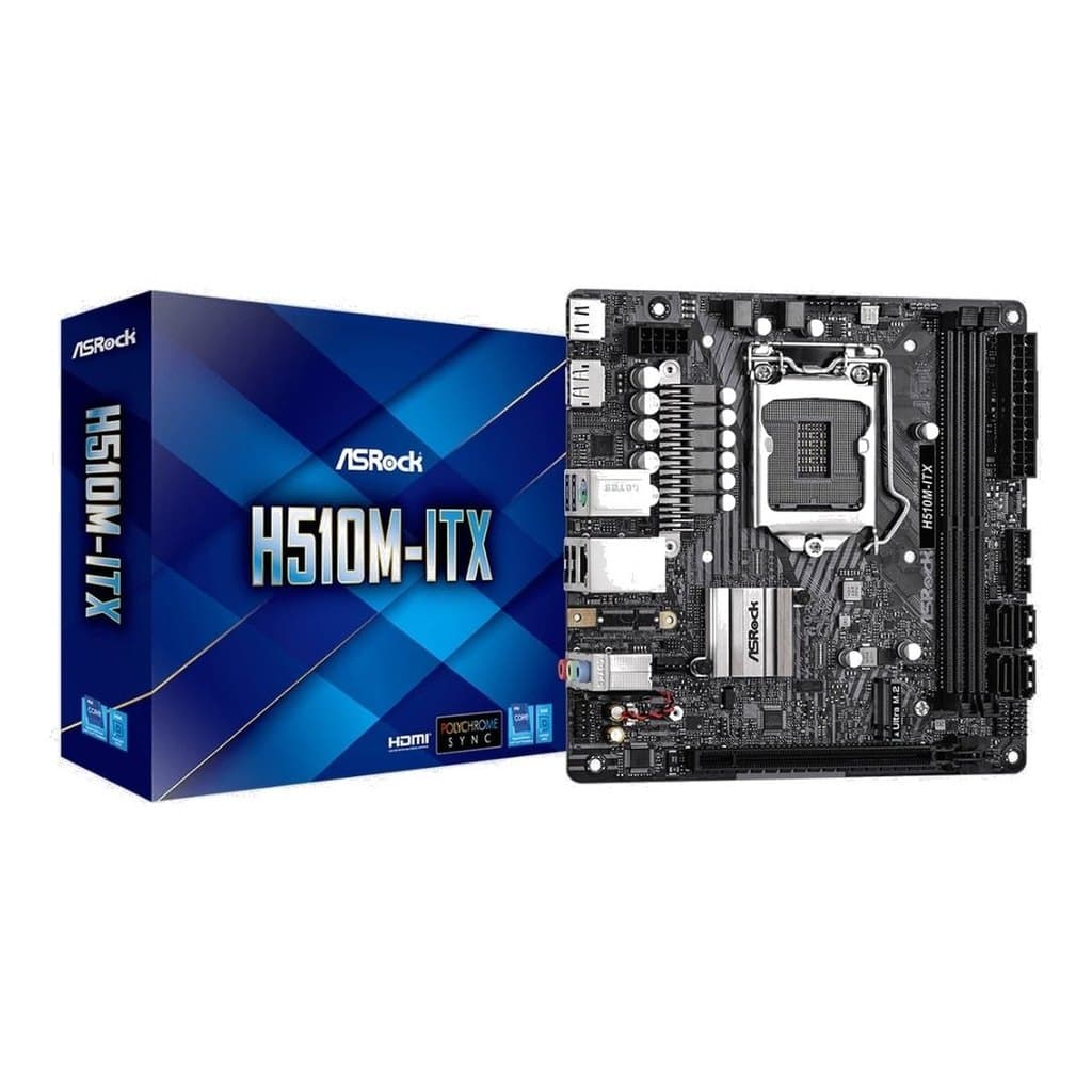 Placa Mãe Mini-ITX LGA1200 DDR4 64GB ASRock H510M-ITX Intel H510 M.2 NVMe HDMI DisplayPort 10a e 11a Geração