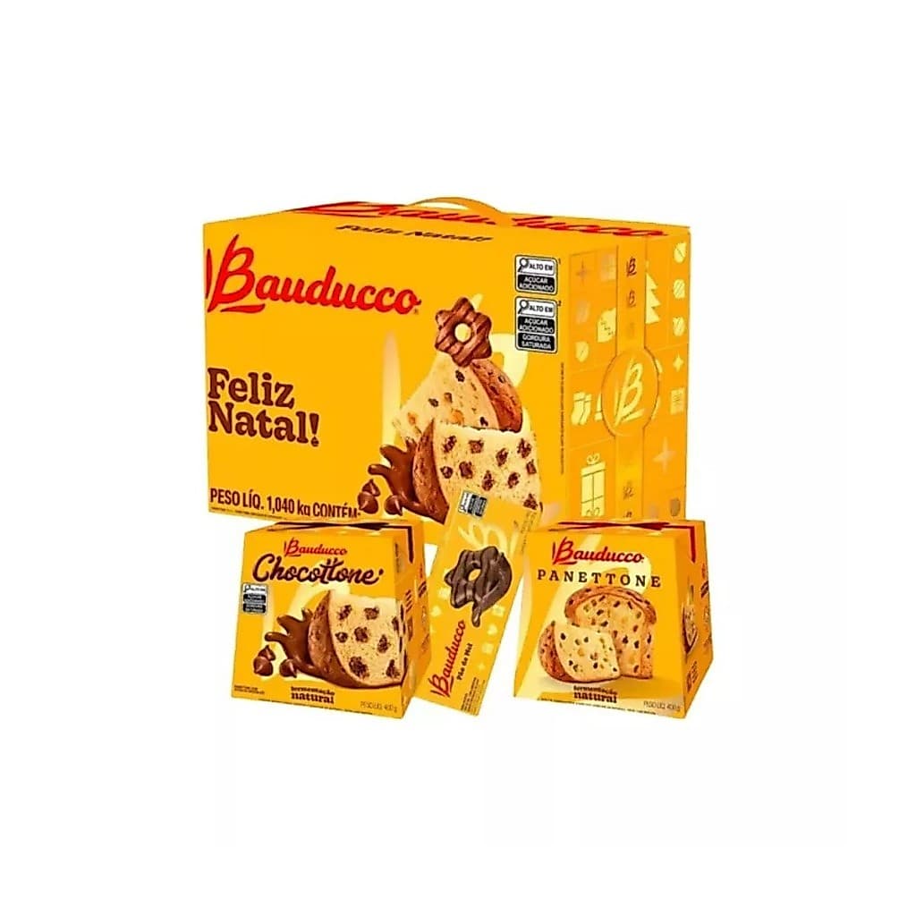Cesta de Natal Bauducco PP 2026 3 Itens 1,040 kg Natal 2026