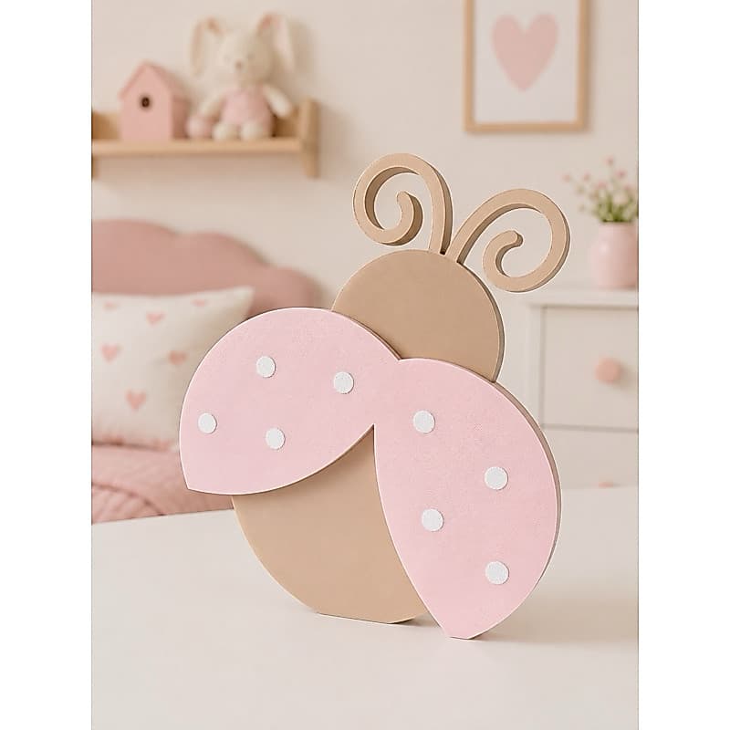Adorno Joaninha Decorativo Infantil | Enfeite Quarto Menina | Decoração Joaninha Rosa