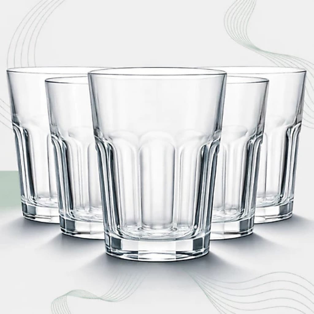 Jogo Copos de Vidro 300ml| Copo Elegante| Água Suco Drink |Transparente ACOMPANHA BRINDE PROMOÇÃO