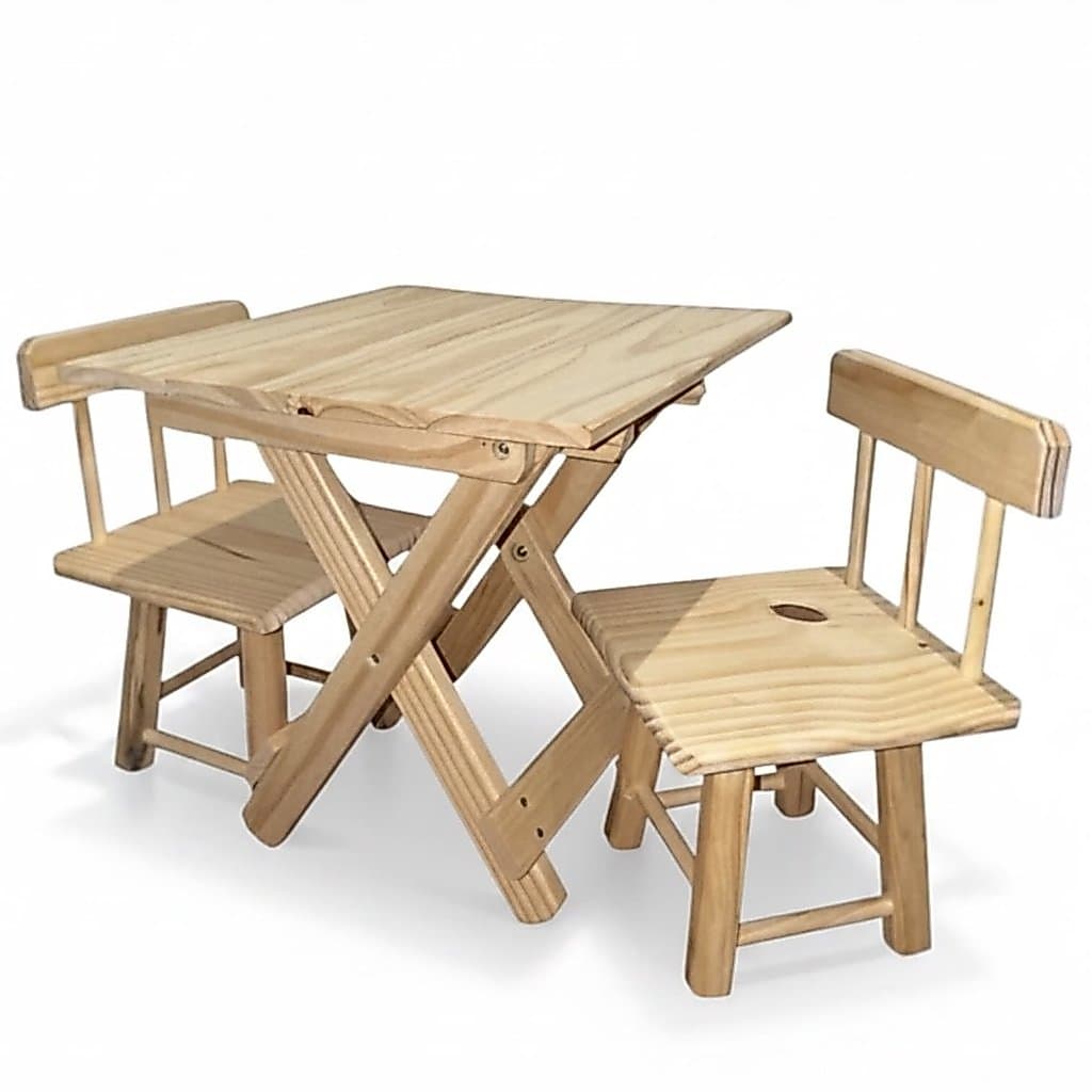 Kit Infantil Mesa com Cadeirinha em Madeira Maciça
