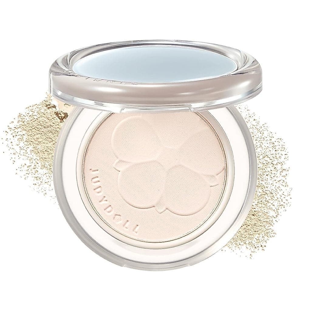 Pó Fixador Matte Suave JUDYDOLL, Pó Compacto para Controle de Oleosidade com Cobertura de 15%+ para Disfarçar Imperfeiçõ