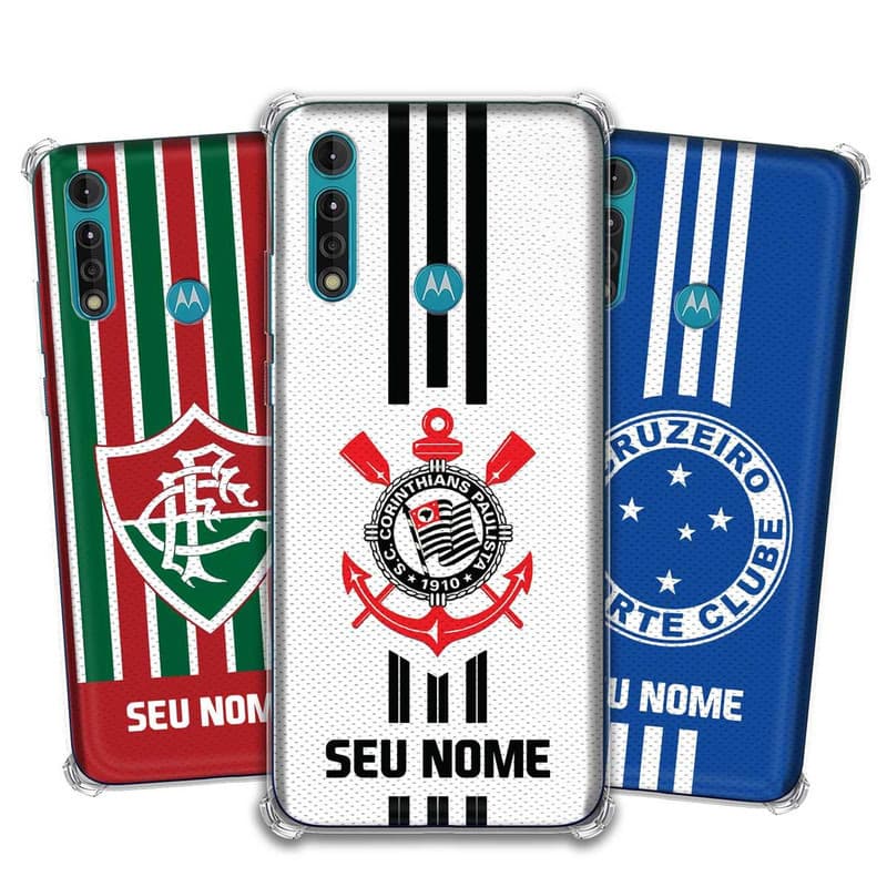Capa Capinha - Motorola Moto G8 Power Lite - Futebol Times do Brasil Personalizada com nome