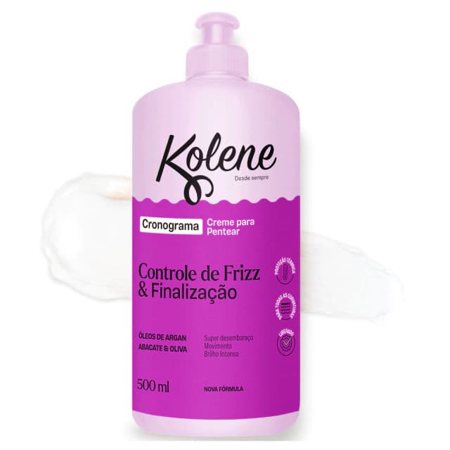 Creme para Pentear Cronograma Kolene 500ml – Controle do Frizz, Brilho e Super Desembaraço