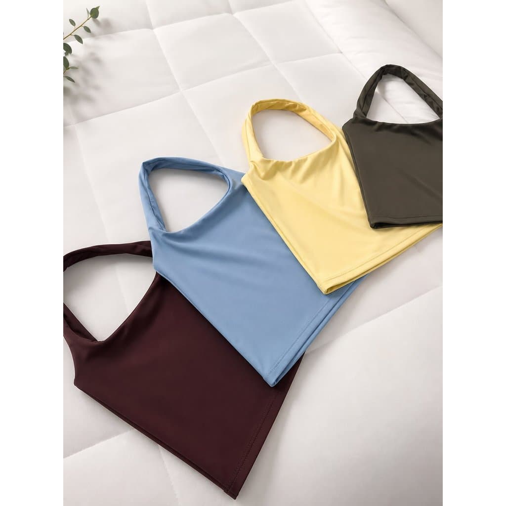 TOP FRENTE ÚNICA HALTER PESCOÇO FORRADO - MATERIAL PREMIUM - 6 CORES