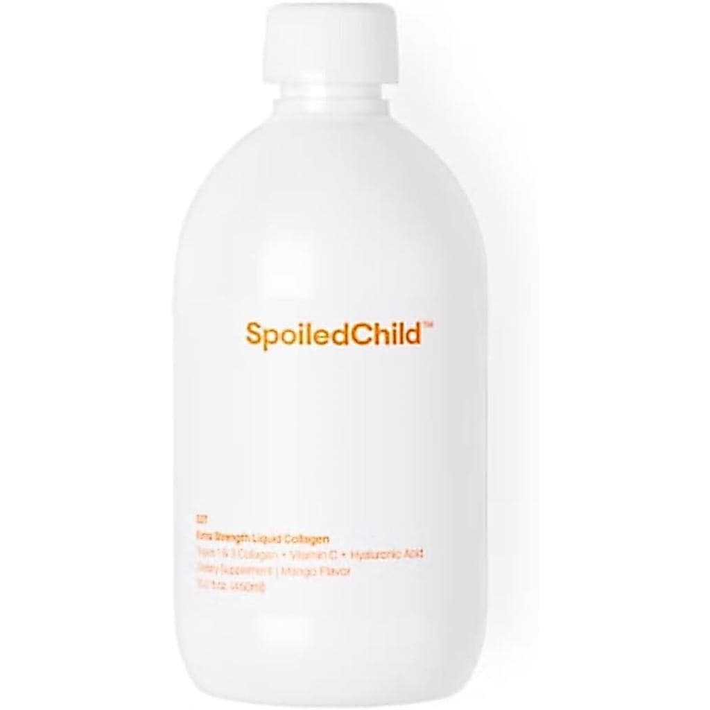 SpoiledChild Peptídeos de Colágeno + Vitamina C + Ácido Hialurônico Colágeno Líquido Sabor Manga 450 ml (15.2 Fl oz) D9J