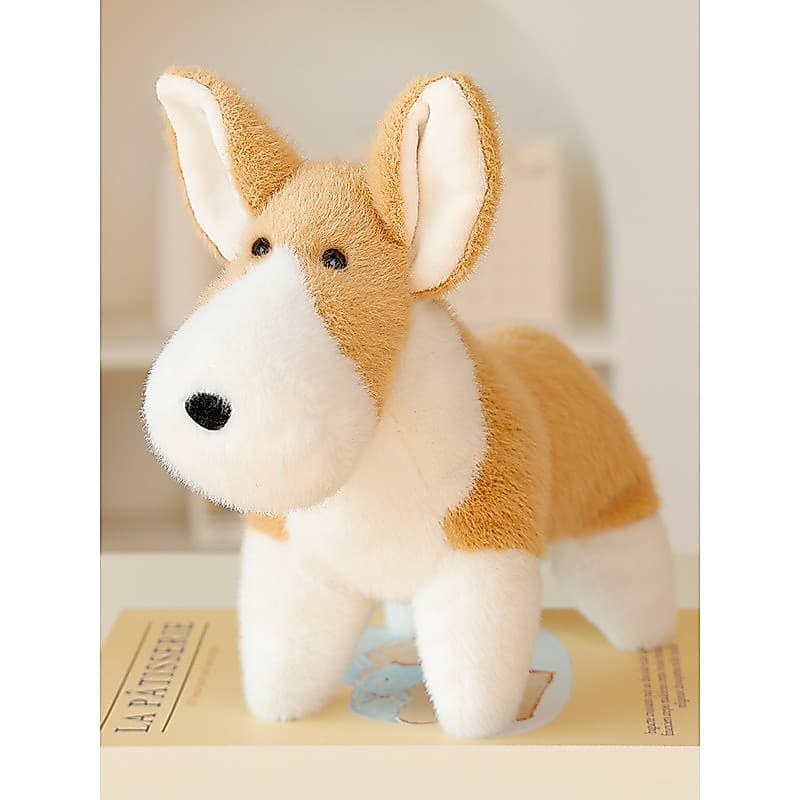 Fragrância boneca Corgi brinquedo de pelúcia postura em pé cavalo marrom Golden Retriever boneca branco oeste High local