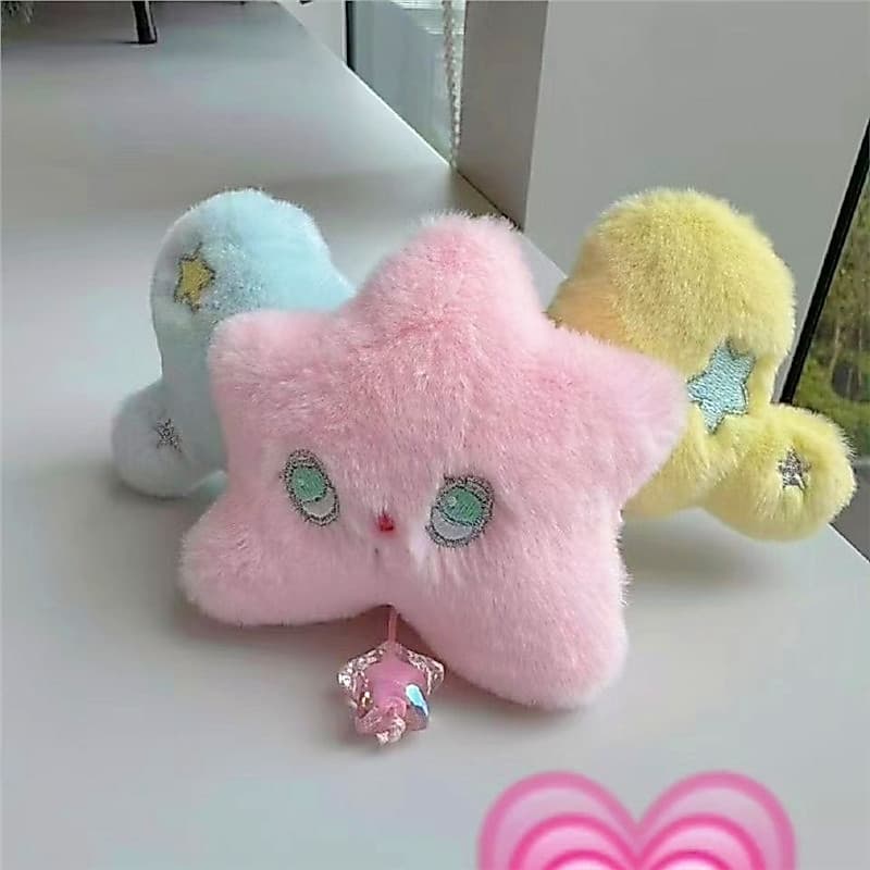 Popchu com asas estrela pingente desejo jardim bebê boneca de pelúcia nctwish saco pingente chaveiro