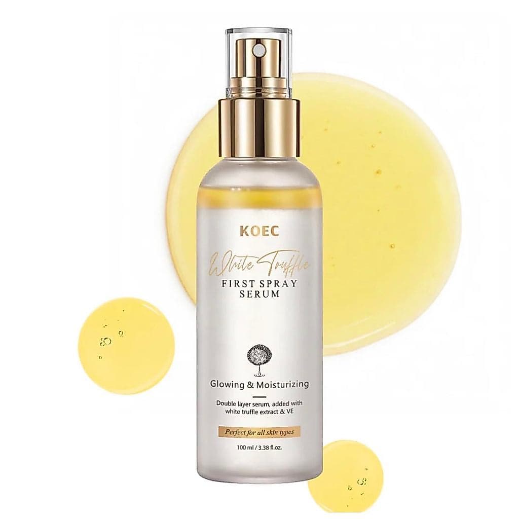 KOEC White Truffle First Spray Serum 3.38 Fl Oz – Névoa Facial Hidratante Bi-Fásica com Trufa Branca Italiana, Ácido Hia