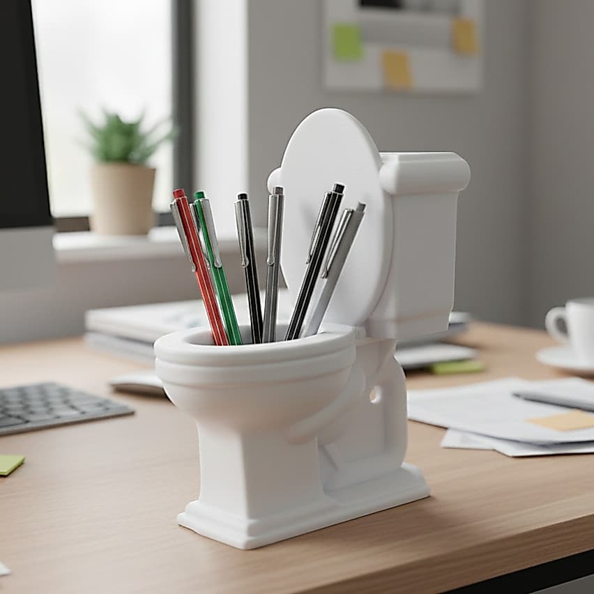 Porta Canetas - Organizador - Formato de Vaso Sanitário