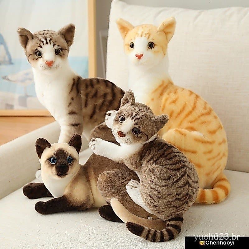 20-32CM gato siamês pelúcia brinquedo gato realista gato brinquedo/presente de aniversário das crianças/decoração Home W