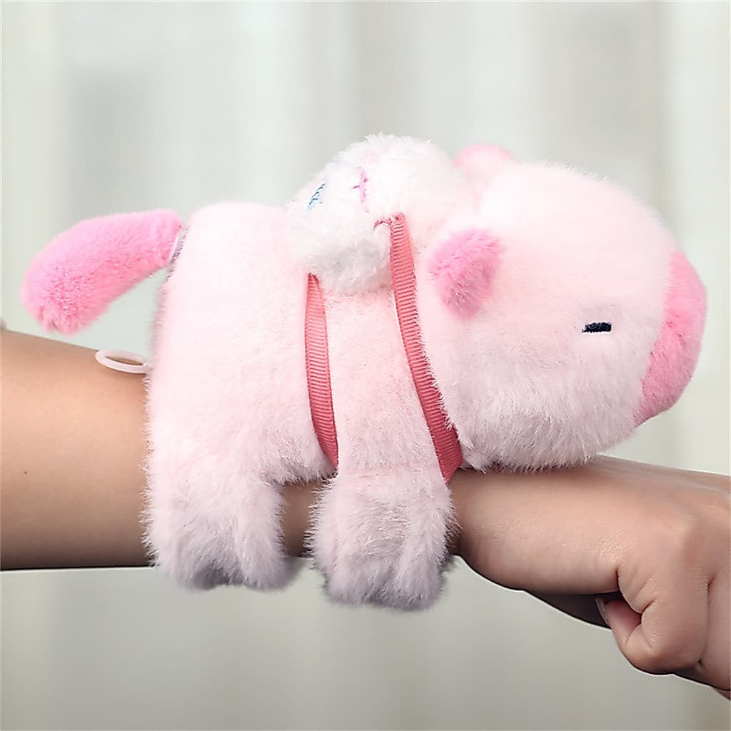 Capybara Wag Sua Cauda Boneca De Pelúcia , Pulseira Snap-on Brinquedos Capivara Slap Bracelet ,Charme,Crianças Presente