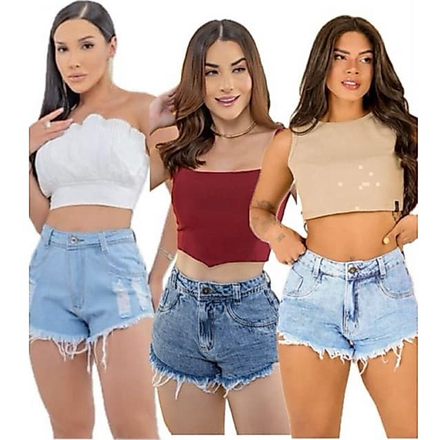 Kit 4 Shorts Jeans Feminino Ariene