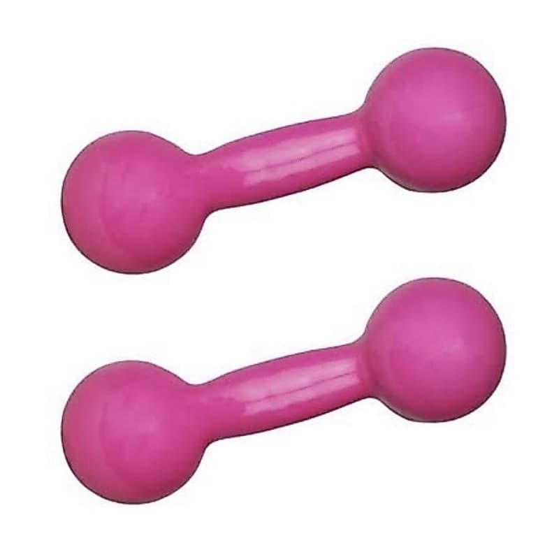 Par de halteres 1/2 meio kg emborrachado rosa 1KG total
