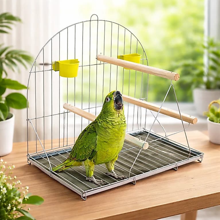 Gaiola Grande Aberta Poleiro Para Papagaio Maritaca Loro Calopsita Cacatua Aves Mansas G71
