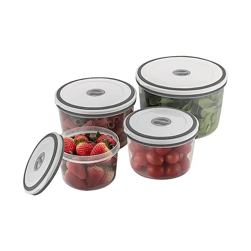 Conjunto de 04 Potes Hermeticos  Redondo Electrolux