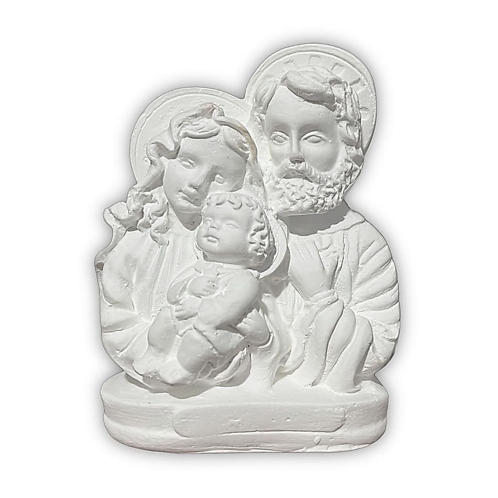 Sagrada Família Auréola Pequena 9,5cm Gesso Cru