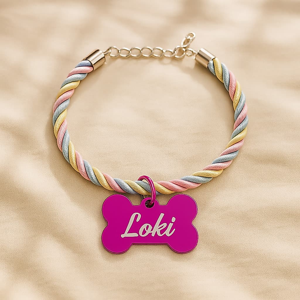 Coleira Pet Personalizada para Cachorro Gato Macho Fêmea – Com Nome Gravado