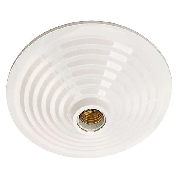 PLAFON COM SOQUETE PORCELANA REDONDO BRANCO 19CM