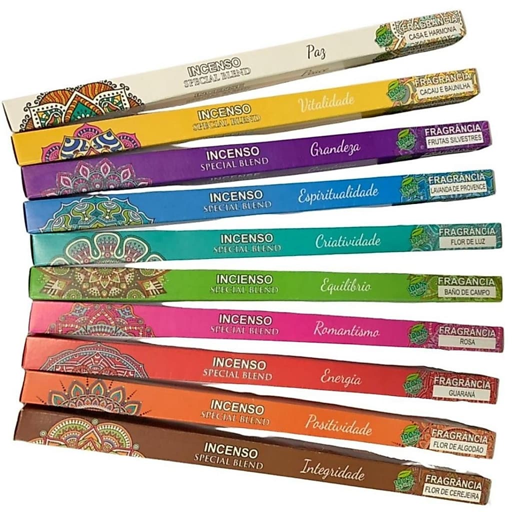 Incenso Linha Mandala Hindus - 80 Varetas com 10 Aromas