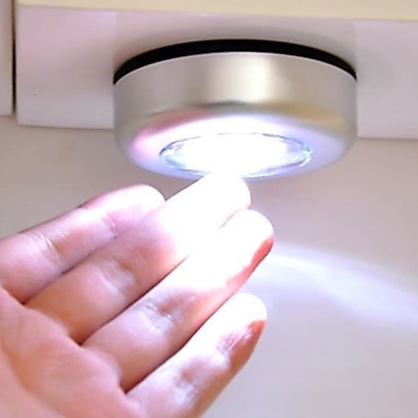 Lâmpadas Dentro De 01 LED Adesiva Sem Fio Touch de Pilha de Segurança Portátil para Armário