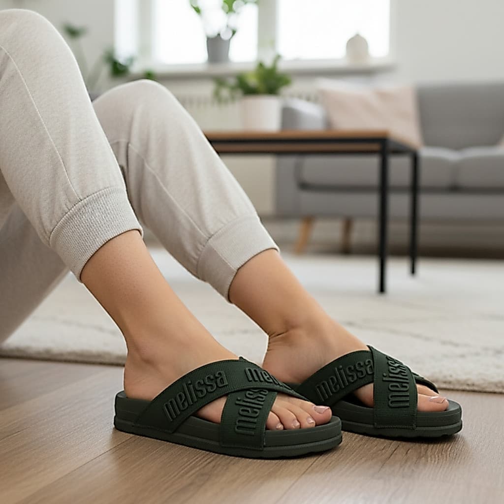 Slide Feminino Confortável de Melflex com Design Urbano Ideal para Uso Diário