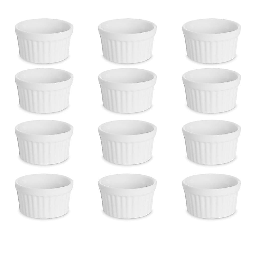 Kit 12 Ramequins 210ml Porcelana Primeira Linha Molheira Petisqueira Buffet Restaurante Hotel Cozinha