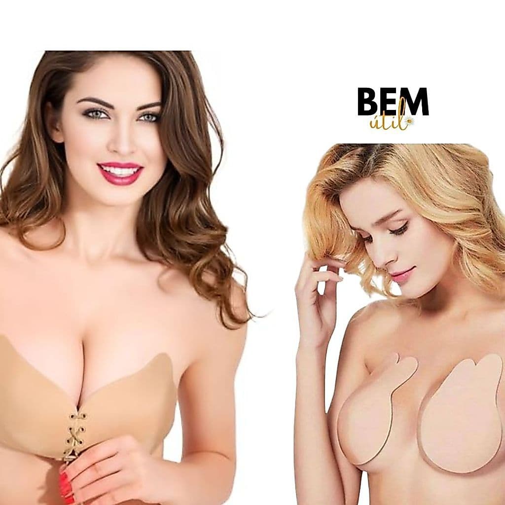 Kit Par Sutiã Adesivo Levanta Seio Invisible Pushup tipo Orelha De Coelho Angel