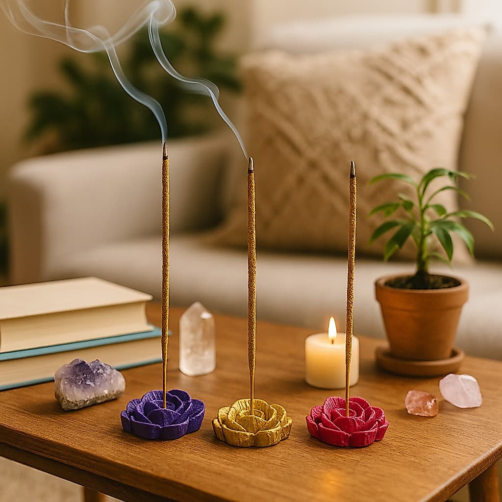 Incensário Porta Incenso Rosa 4cm Em Resina - Diversas Cores