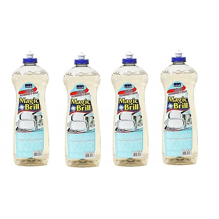 Kit 4 Brilha Alumínio E Inox Magic Brilho Clear 500ml