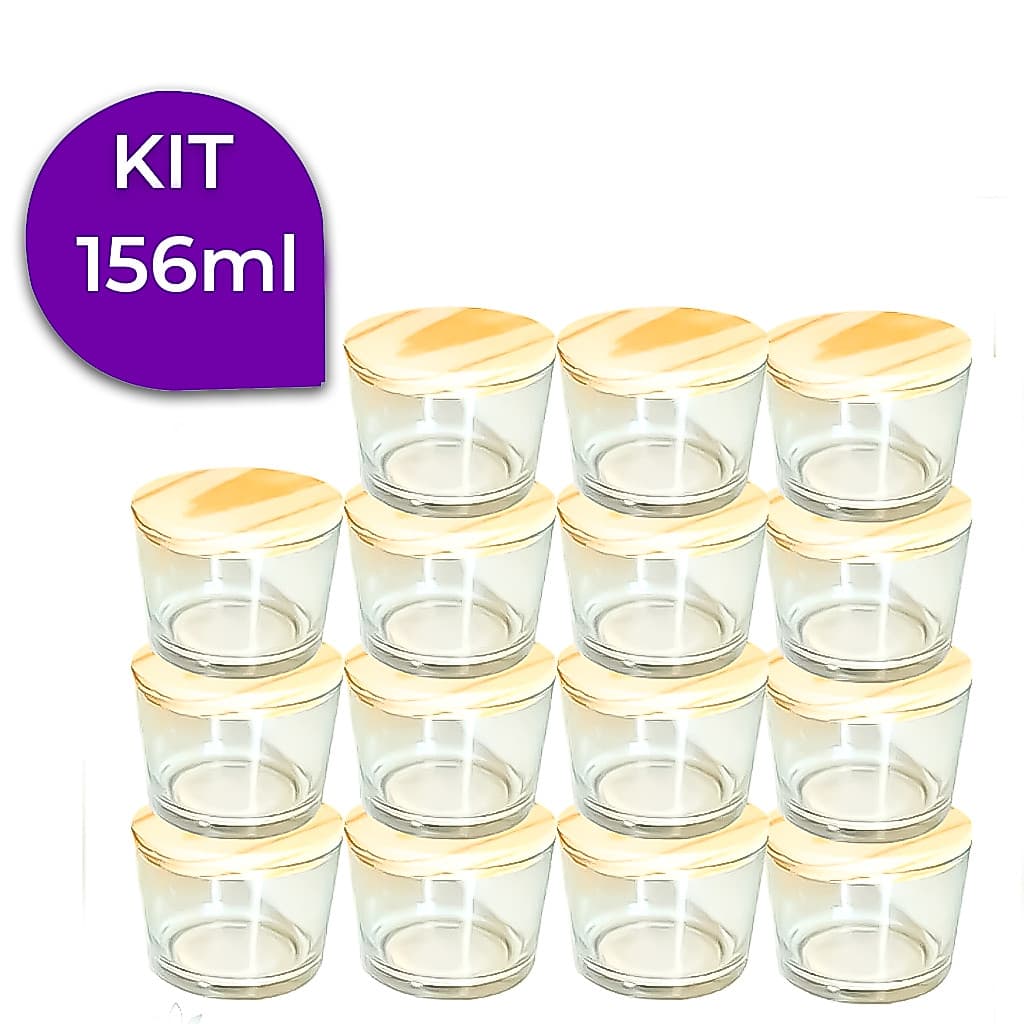 Kit Pote de Vidro Patê 156ml Com Tampa ou Sem Tampa Copo Pra Vela Doces Geleias Patês Lembranças
