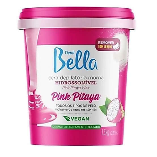 CERA HIDROSSOLÚVEL PINK PITAYA DEPIL BELLA (1.3 KG OU 600G)