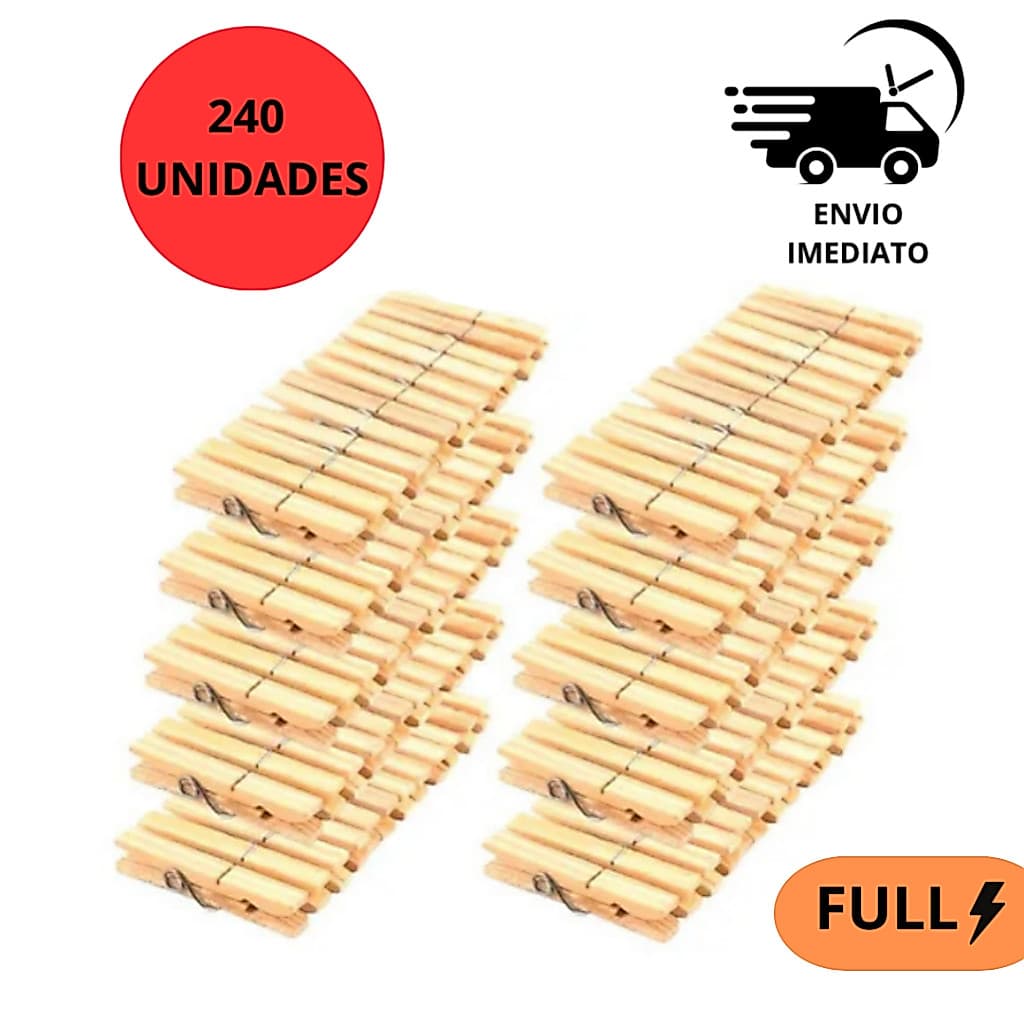 Prendedor De Roupa Madeira Unidades Pregador de Varal Tamanho Tradicional Kit