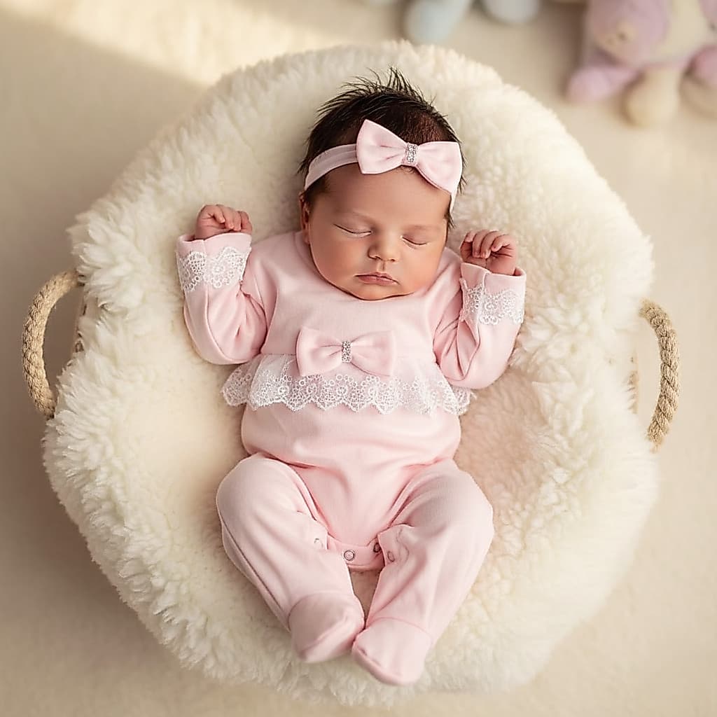 Macacão Bebê Menina Rosa 100% Algodão Premium
