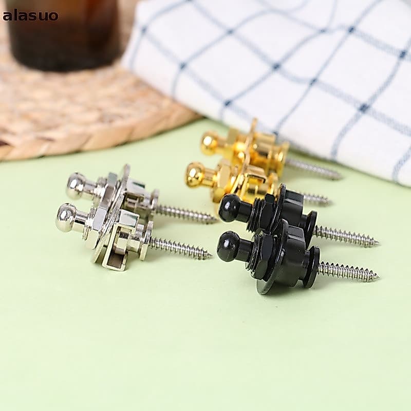 [alasuo] 2 Pcs Fechadura De Correia De Guitarra Botton Schaller Straplocks Baixo Acústico Elétrico [BR]
