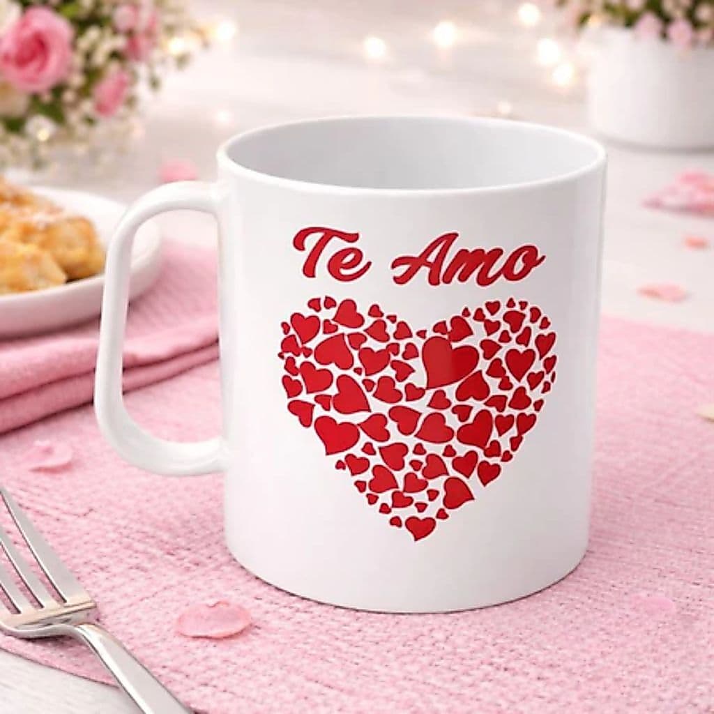 Kit 40 Canecas Te Amo Coração Presente para Namorados e Dia das Mães