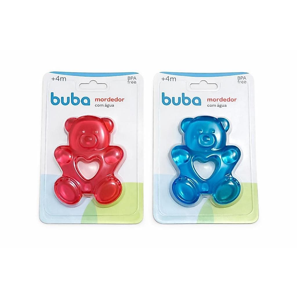 Mordedor com Água Buba – Alívio Natural para os Primeiros Dentinhos|+4 Meses Azul e Vermelho URSINHO