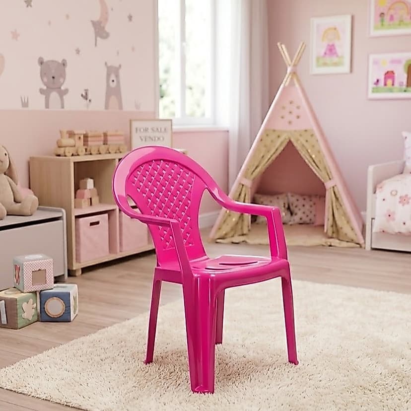 Cadeira Rosa Multiuso para refeições brincadeiras dever de casa 1 a 5 anos - Cadeira Infantil 34x38x56 - RESISTENTE