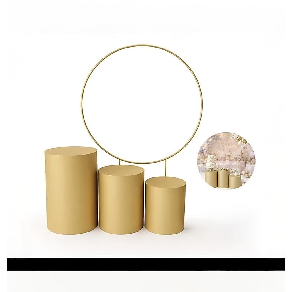 Trio De Cilindros + 25 Copos e Mesa Coloridos Plásticos para Festas, Eventos e Decoração