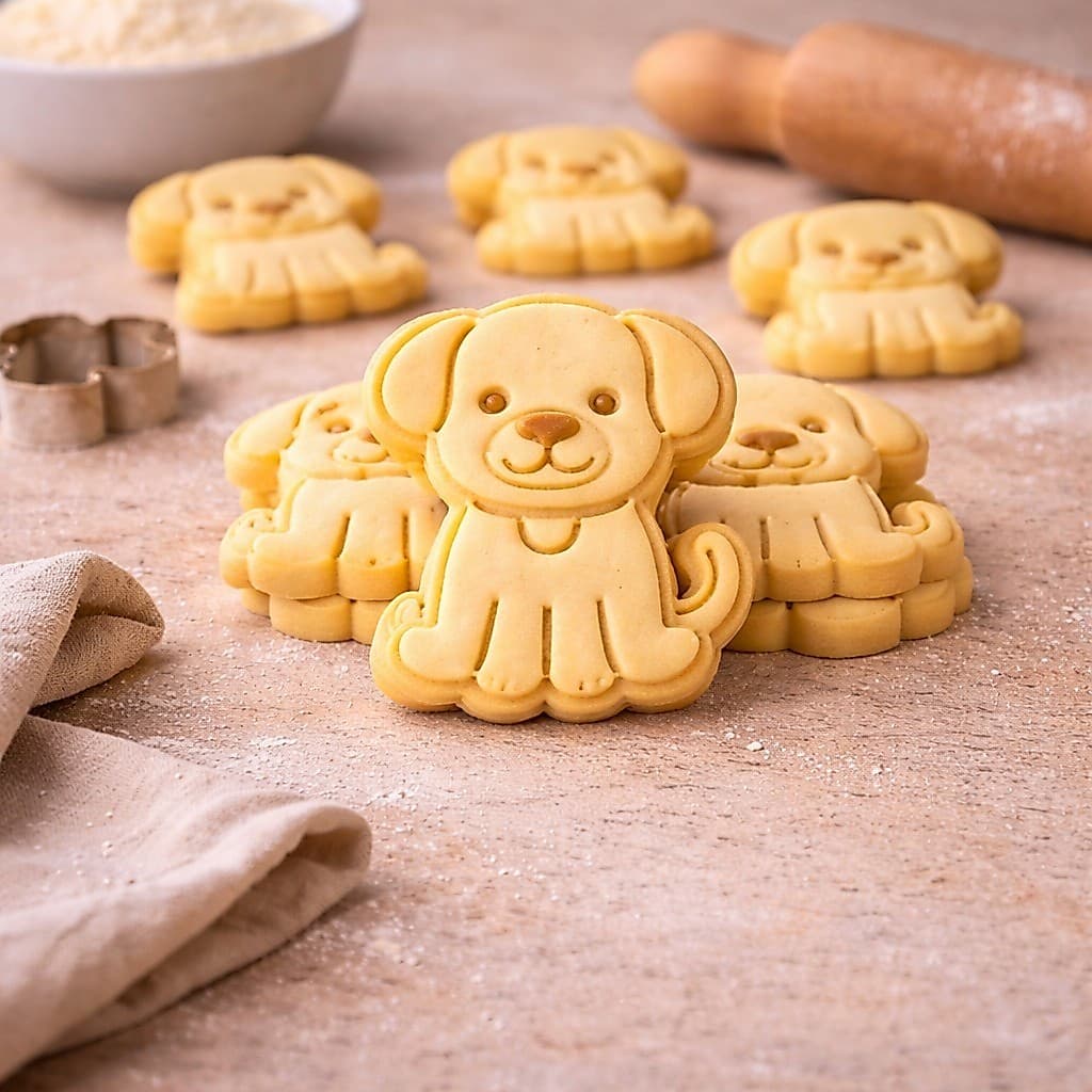 Cortador + Carimbo Tema Cachorro para Biscoito Pasta Americana Confeitaria Artesanato Biscuit Massas