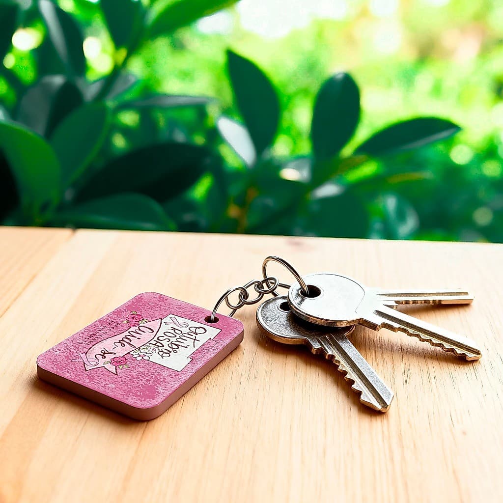 Lembrancinhas MDF Chaveiros Outubro Rosa Cuide-se Faça o Exame de Prevenção - Kit de 100 unidades